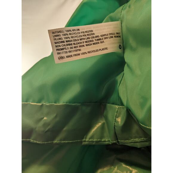 Wet Look Puffer Coat‎ A New Day Jade XS Green Winter Zip Up Puffy Cinch Jacket - Picture 11 of 11